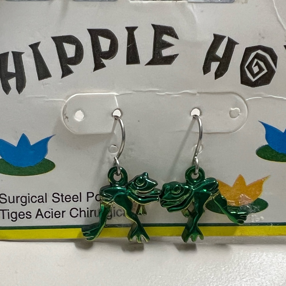 Green Frog Earrings Dangle Animals Charms Jewelry Gifts  woman/kids/men  Retro
